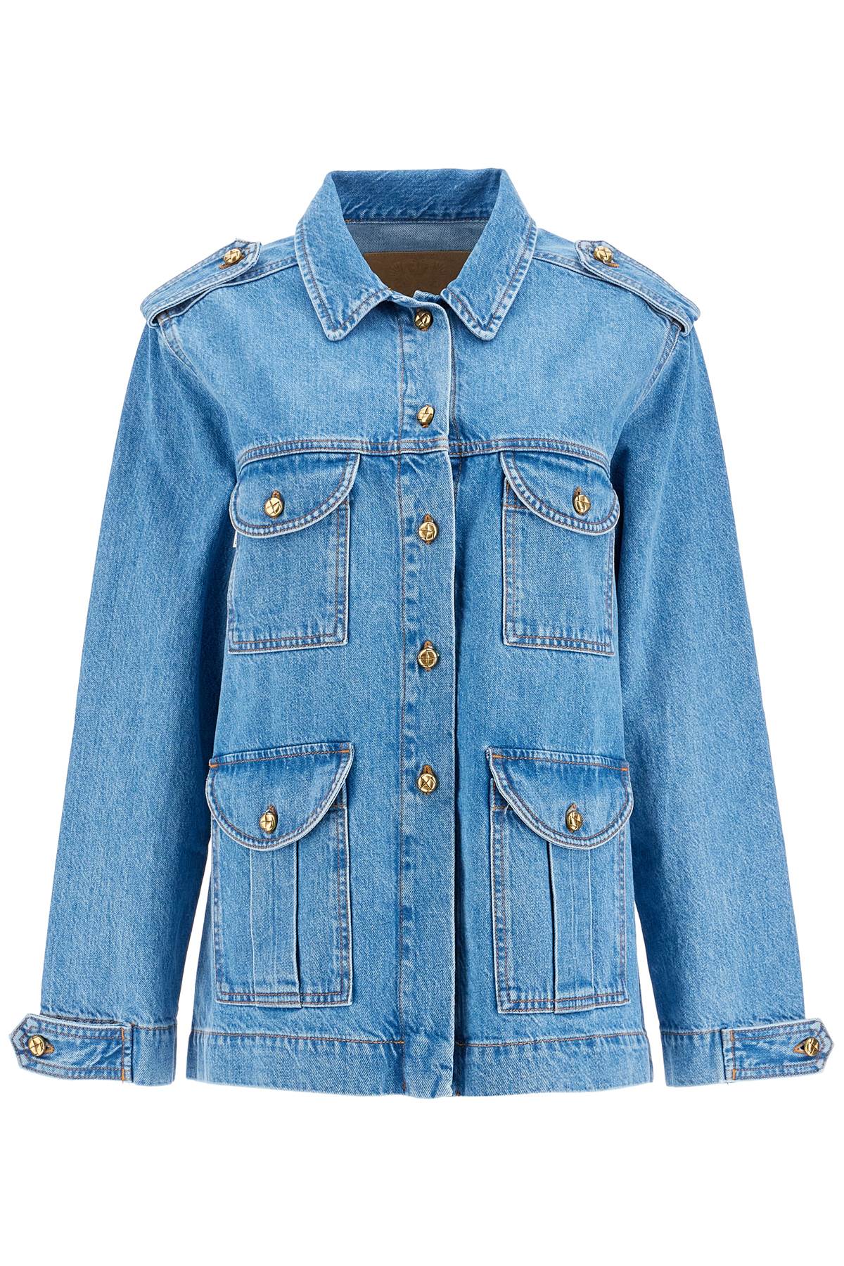 Blaze Milano Light Blue Cotton Military Safari Jacket