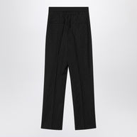 Max Mara Black Pinstriped Wool Trousers