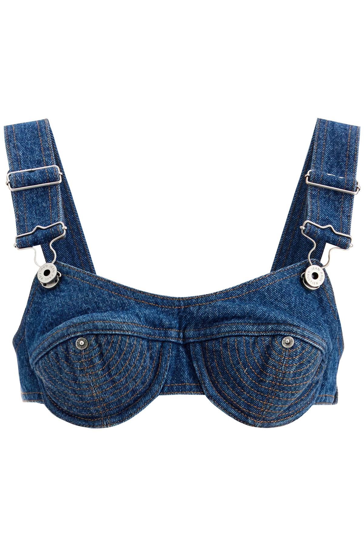 JEAN PAUL GAULTIER Denim Bralette Top