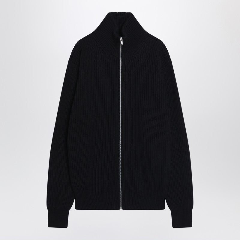 MM6 Maison Margiela Black Cotton Zip-up Cardigan