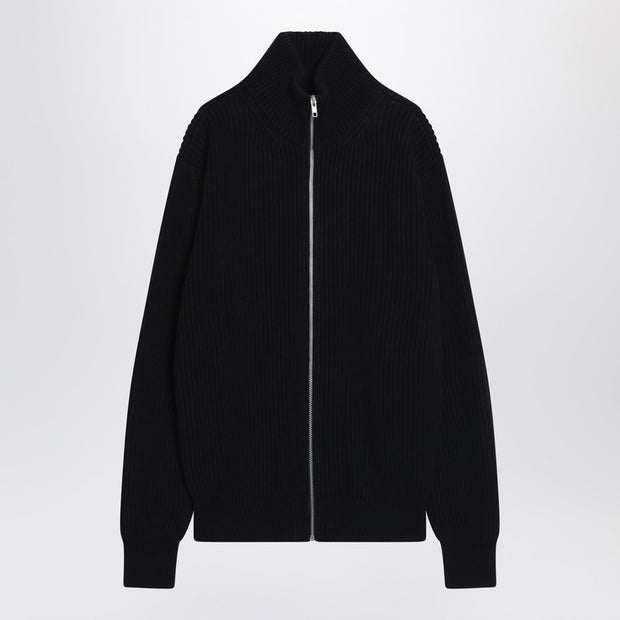 MM6 Maison Margiela Black Cotton Zip-up Cardigan
