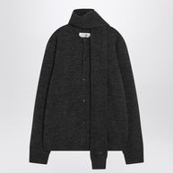 MM6 Maison Margiela Grey Wool-blend Cardigan With Scarf