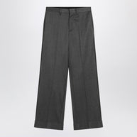 MM6 Maison Margiela Wide Grey Wool-blend Trousers