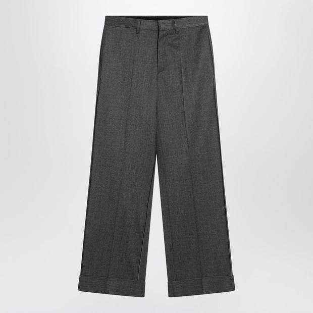 MM6 Maison Margiela Wide Grey Wool-blend Trousers