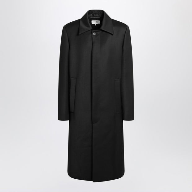 MM6 Maison Margiela Black Wool-blend Coat