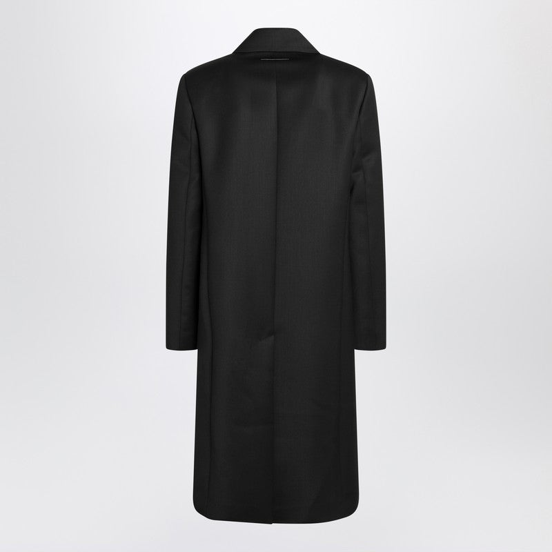 MM6 Maison Margiela Black Wool-blend Coat