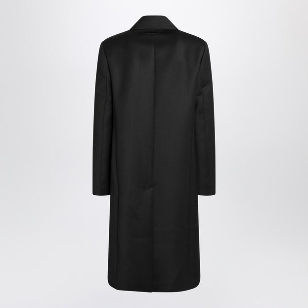 MM6 Maison Margiela Black Wool-blend Coat