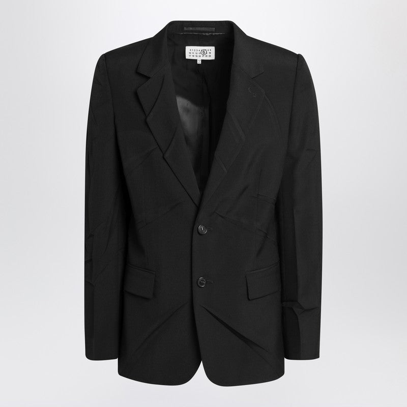 MM6 Maison Margiela Black Wool-blend Jacket