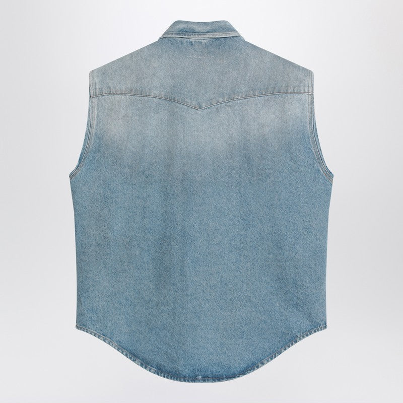 MM6 Maison Margiela Faded Blue Vest With Rips