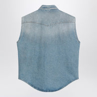 MM6 Maison Margiela Faded Blue Vest With Rips