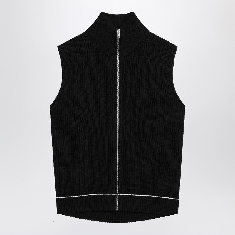 MM6 Maison Margiela Vest With Zip Black In Cotton Blend