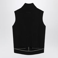 MM6 Maison Margiela Vest With Zip Black In Cotton Blend