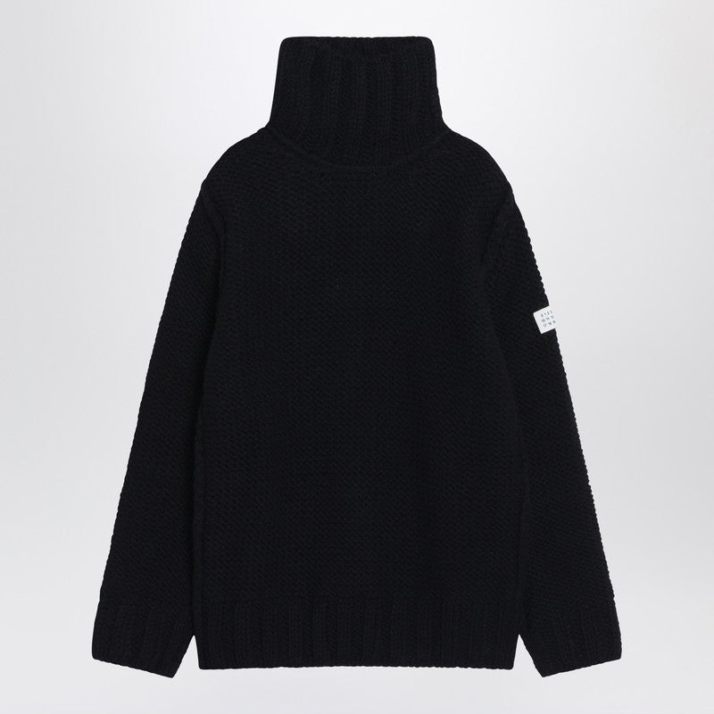 MM6 Maison Margiela Black Wool Turtleneck Sweater