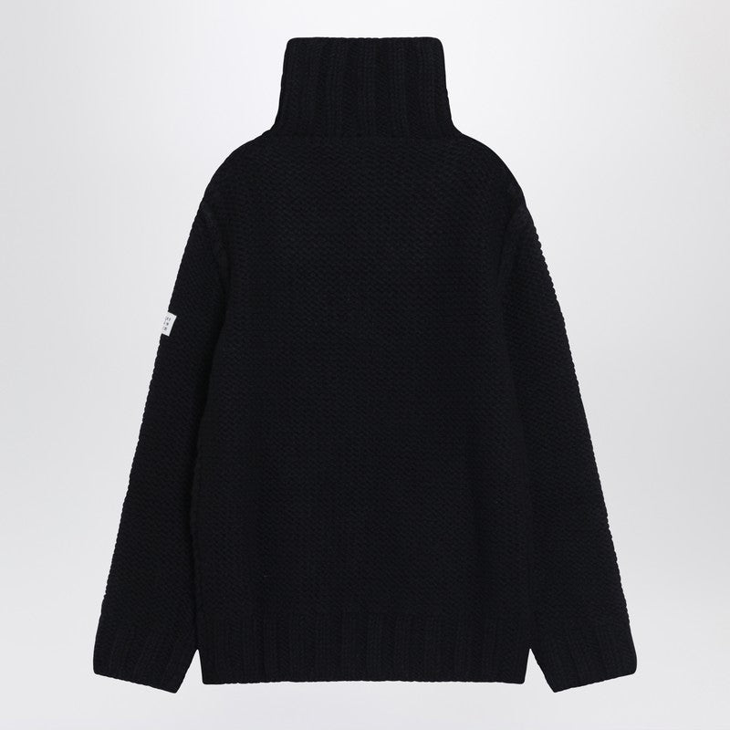 MM6 Maison Margiela Black Wool Turtleneck Sweater