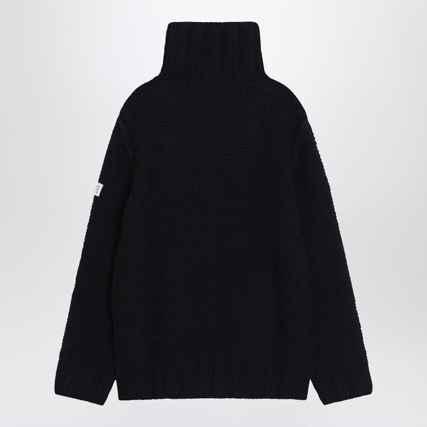 MM6 Maison Margiela Black Wool Turtleneck Sweater