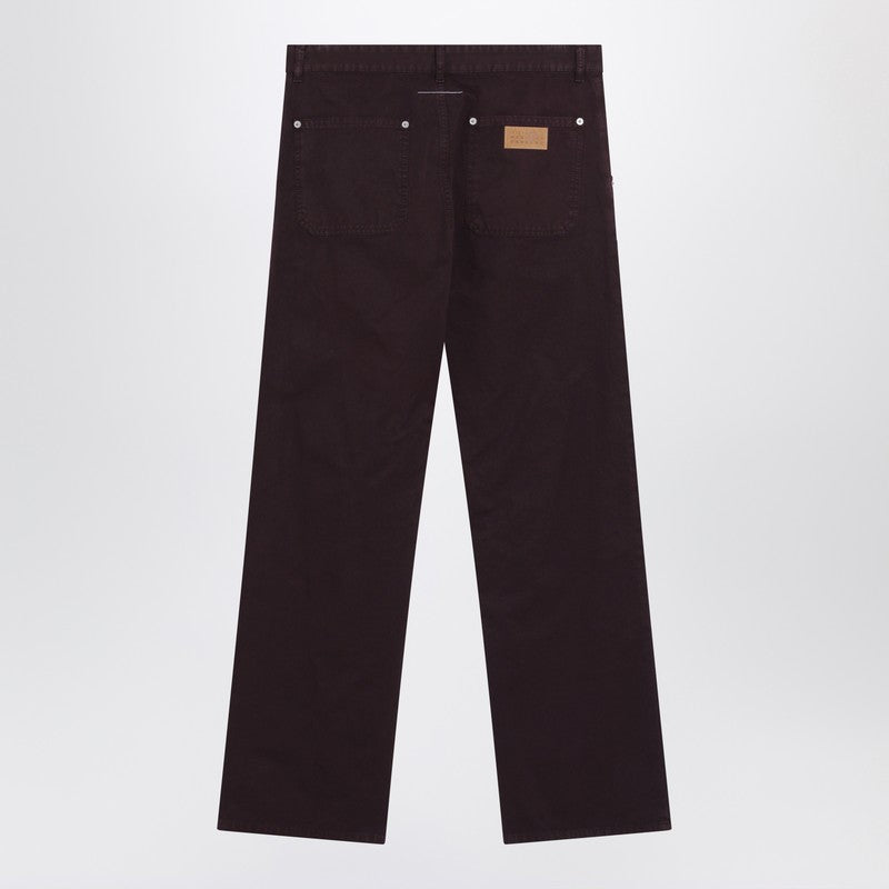 MM6 Maison Margiela Burgundy Cotton Trousers