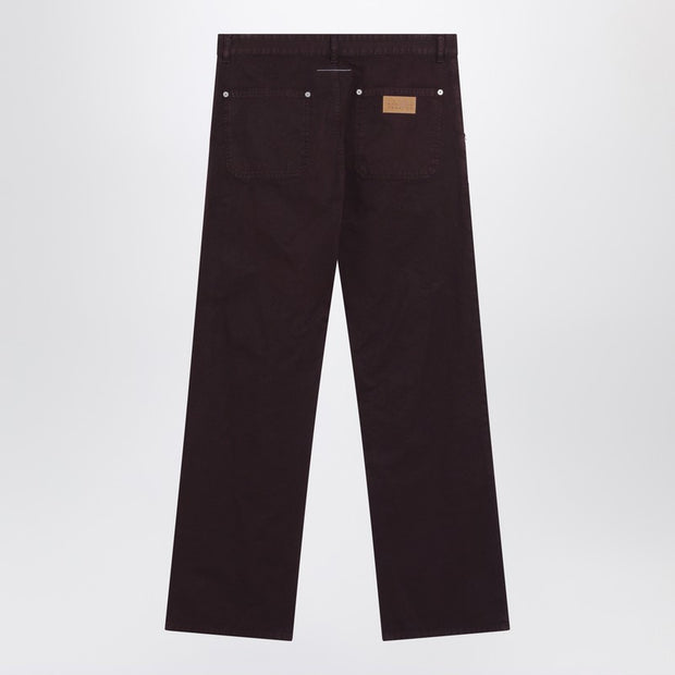 MM6 Maison Margiela Burgundy Cotton Trousers
