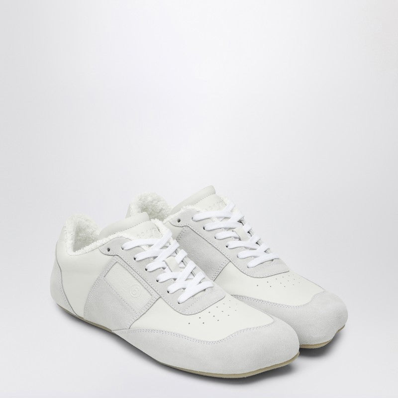 MM6 Maison Margiela White Leather And Suede Anatomic Sneaker