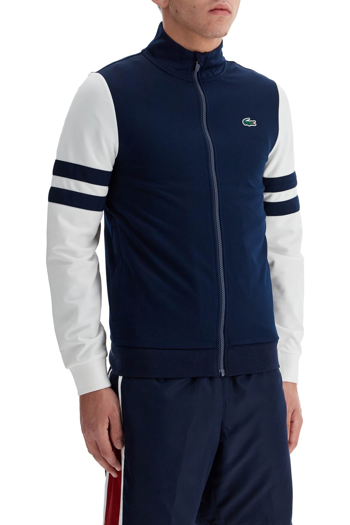 Lacoste Full Zip Sweatshirt With Contrasting Sleeves