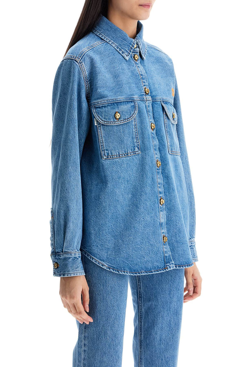 Blaze Milano Blue Cotton Denim Shirt