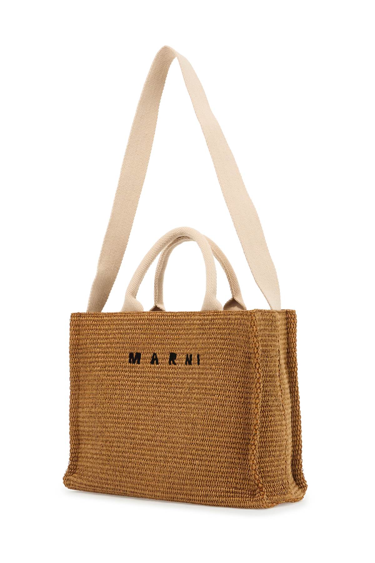 Marni Raffia-Effect Small Tote Bag