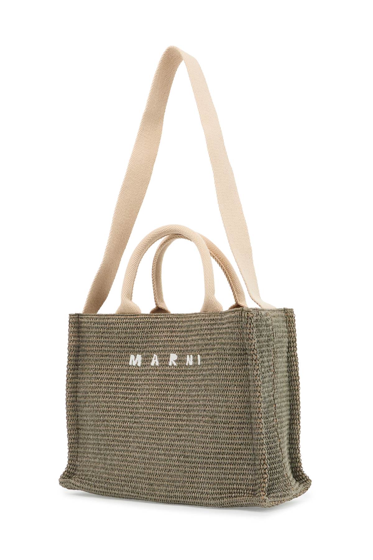 Marni Raffia-Effect Small Tote Bag