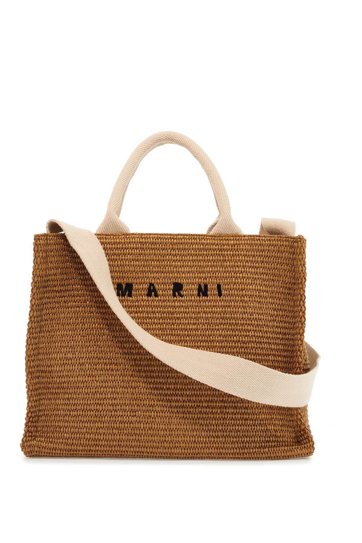 Marni Raffia-Effect Small Tote Bag