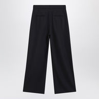 S Max Mara Midnight Blue Crêpe Wool Trousers