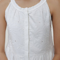 Reistor Sleeveless embroidered tiered maxi dress