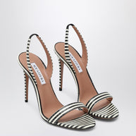 Aquazzura So Nude 105 White And Black Sandals