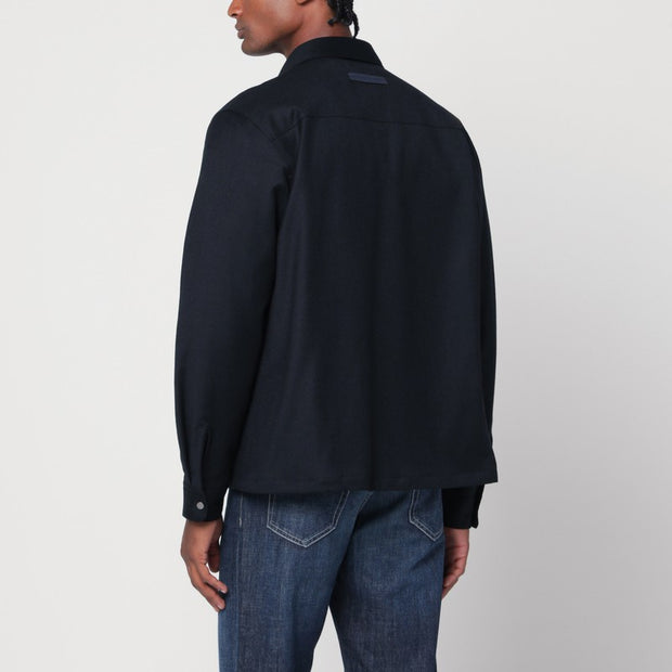 ZEGNA Navy Blue Wool Shirt-jacket