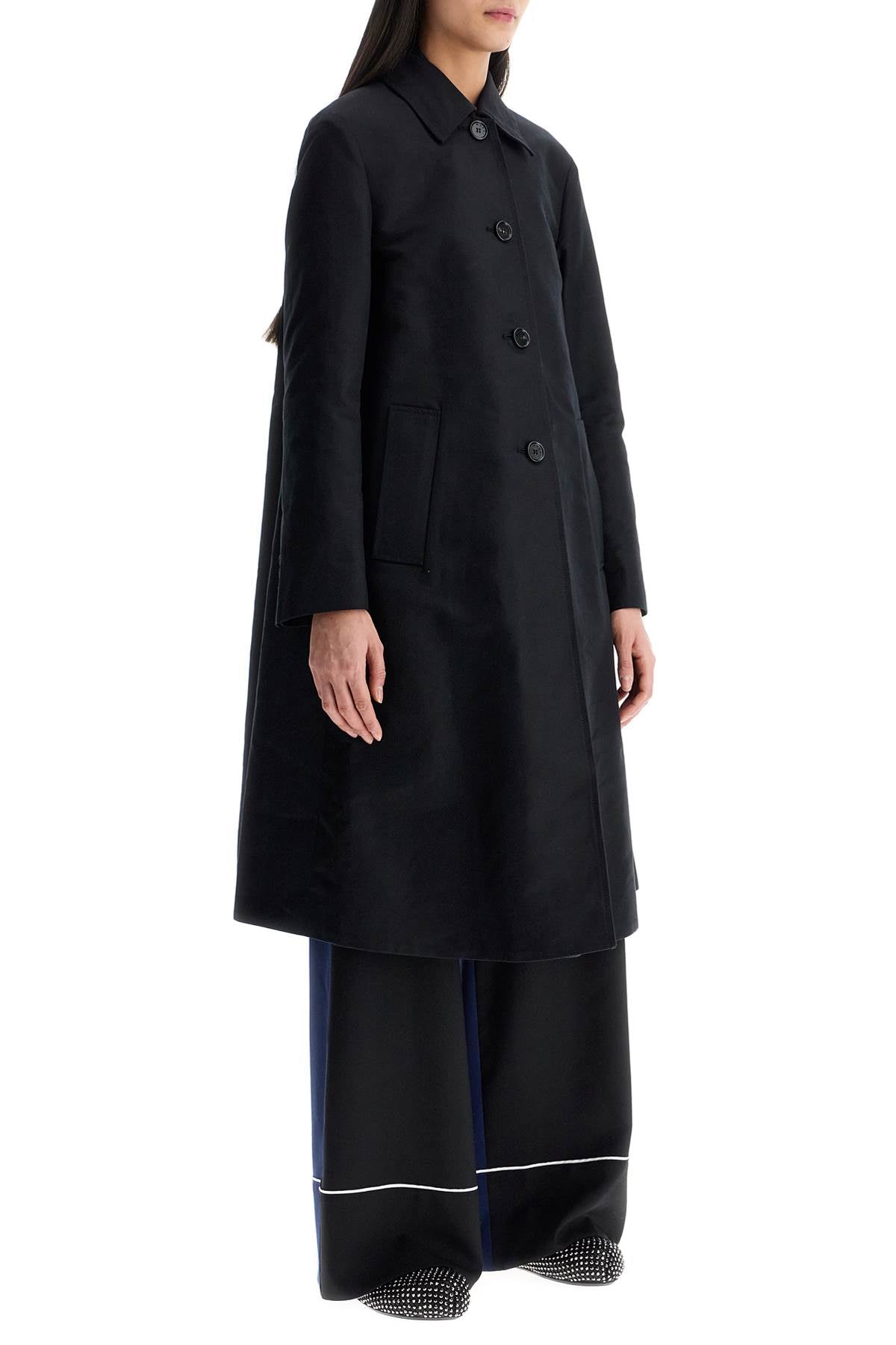 Marni Dustercoat Minimalist Black Cotton Raincoat