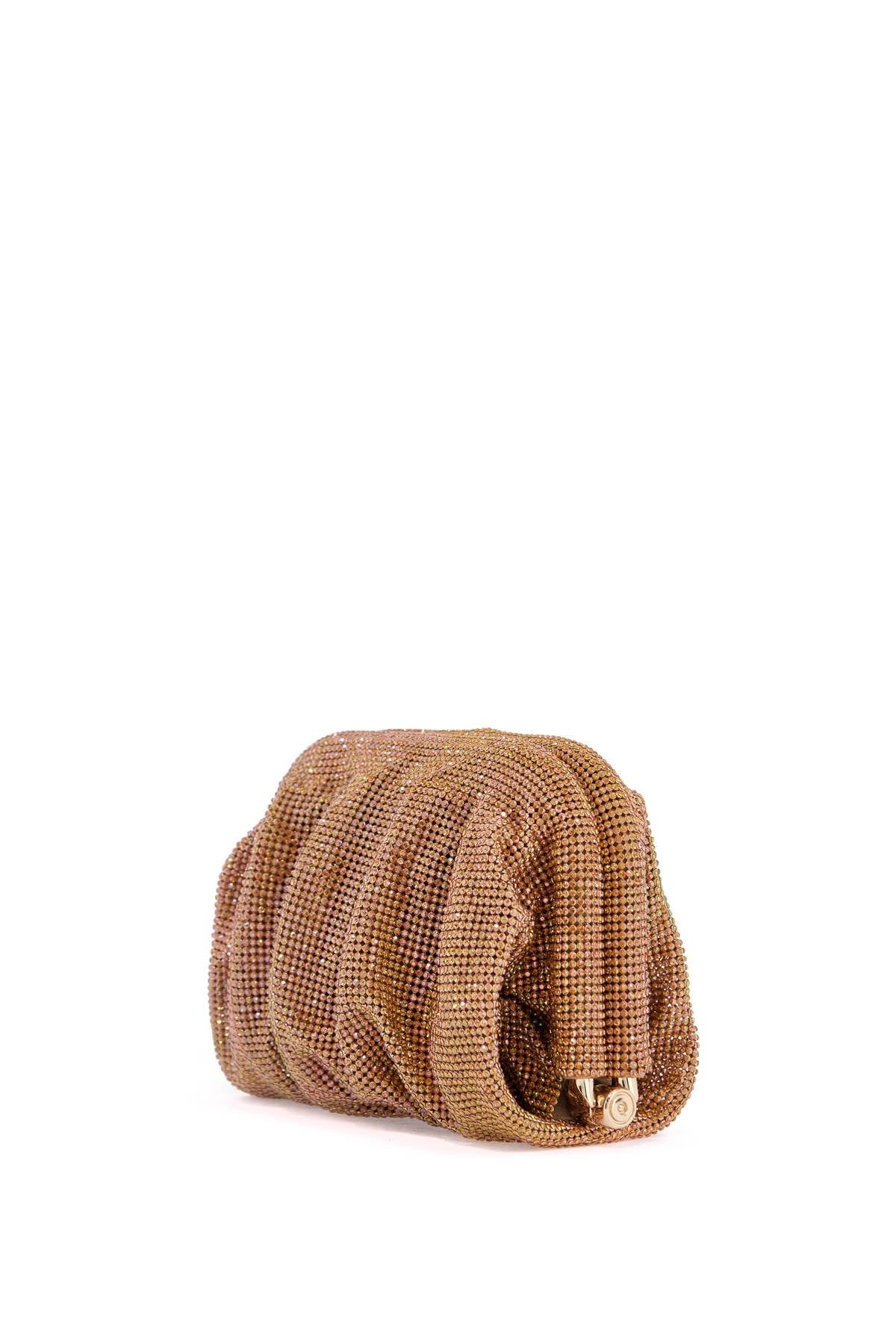 Benedetta Bruzziches Venus La Petite Clutch In Gold Strass Mesh