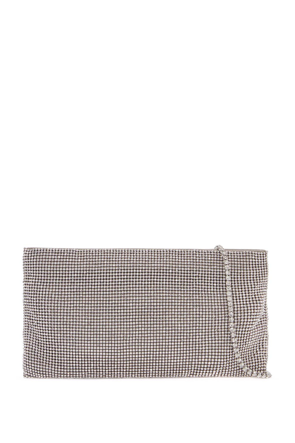 Benedetta Bruzziches La Petite Clutch Bag In Crystal On Silver With Shoulder Strap