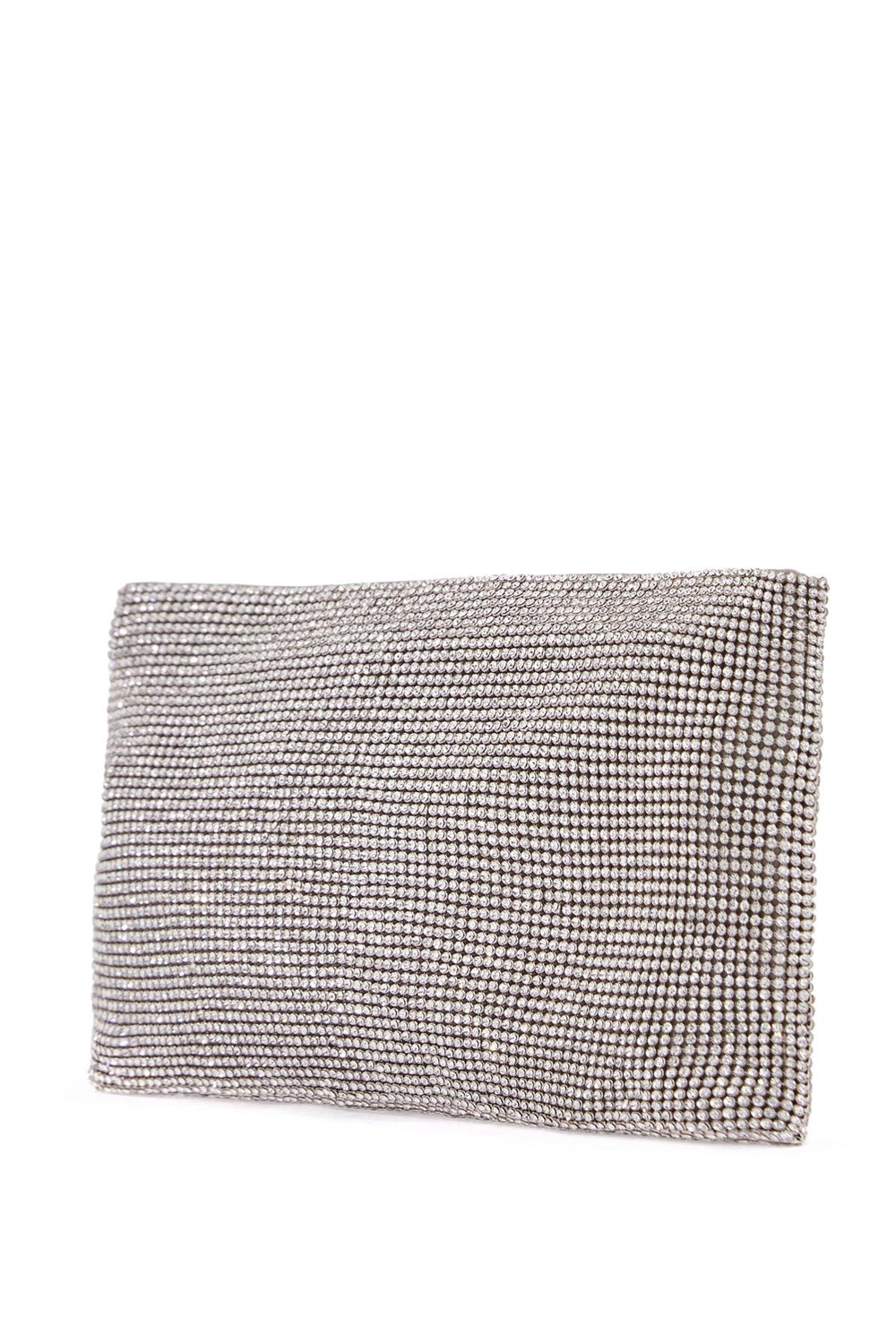 Benedetta Bruzziches La Petite Clutch Bag In Crystal On Silver With Shoulder Strap