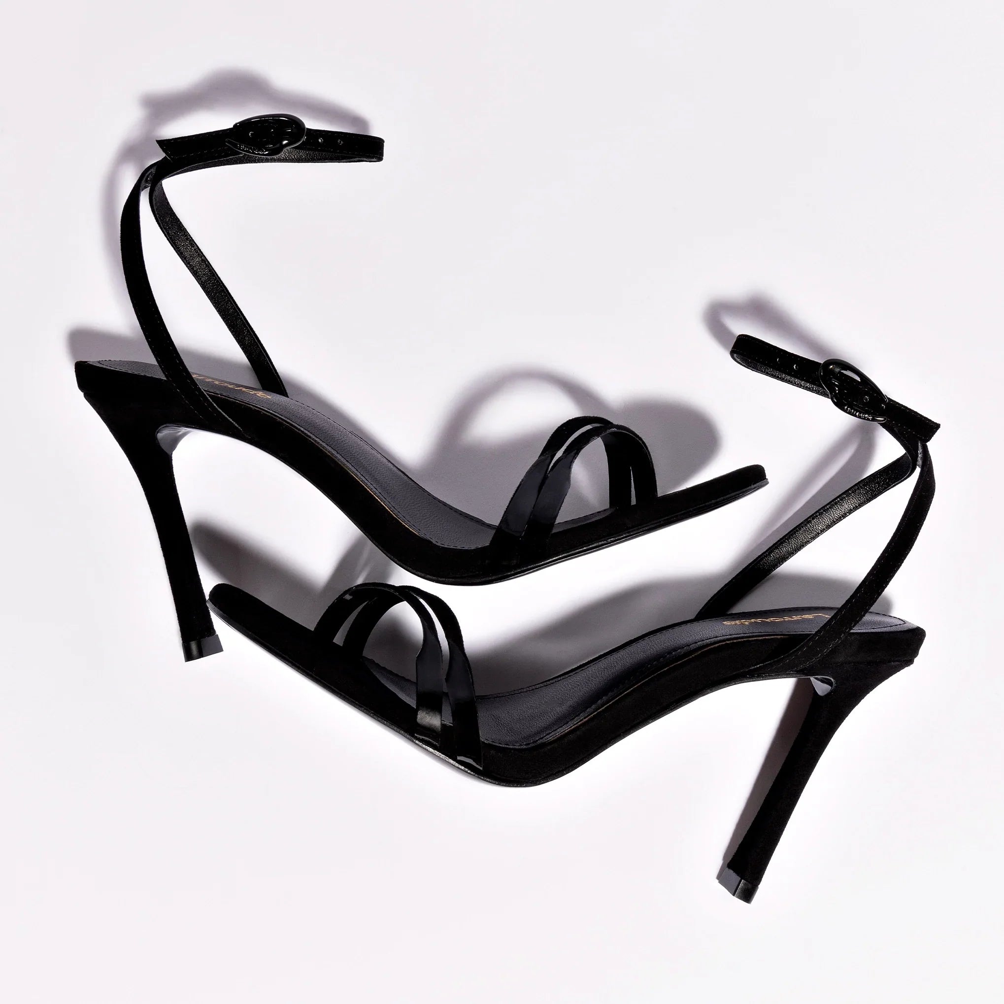 Larroude Vesper Sandal In Black Suede