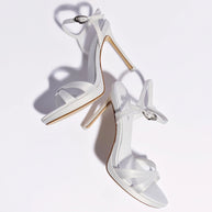 Larroude Angelina Sandal In White Satin