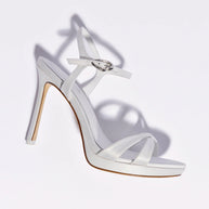 Larroude Angelina Sandal In White Satin