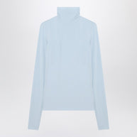 Sportmax Light Blue Jersey Knit Turtleneck Sweater