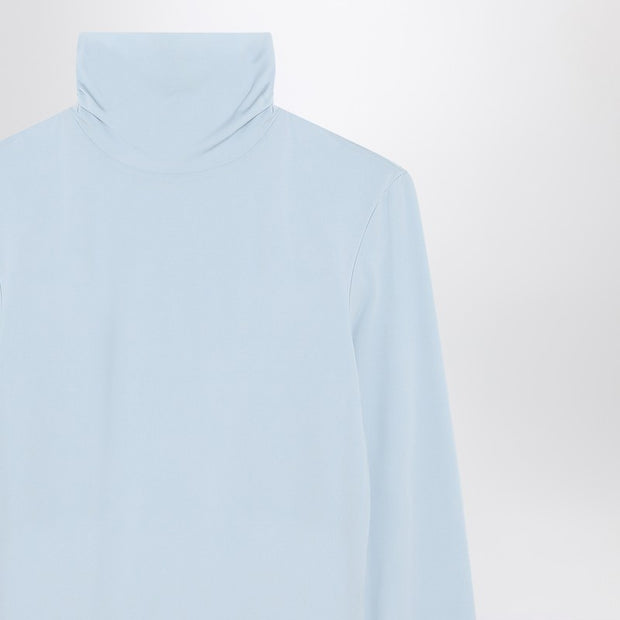 Sportmax Light Blue Jersey Knit Turtleneck Sweater