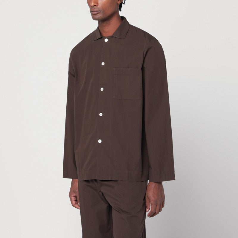 Tekla Brown Pyjama Shirt