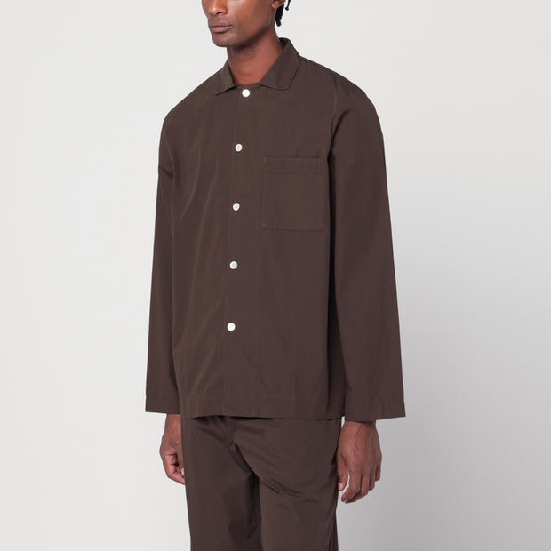 Tekla Brown Pyjama Shirt