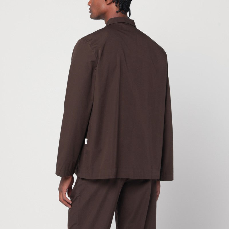 Tekla Brown Pyjama Shirt