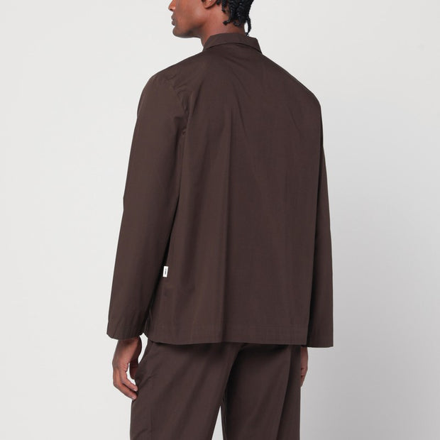 Tekla Brown Pyjama Shirt
