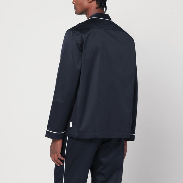 Tekla Blue/white Pyjama Shirt