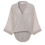 The Handloom Sade Top - Burgundy Stripes