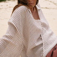 The Handloom Sade Top - Burgundy Stripes