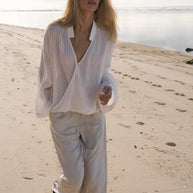 The Handloom Lucid Flow Tie Pants - Sand