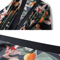 Ulivary Short Kimono Robe Black Leopard