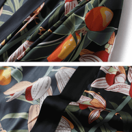 Ulivary Short Kimono Robe Black Leopard